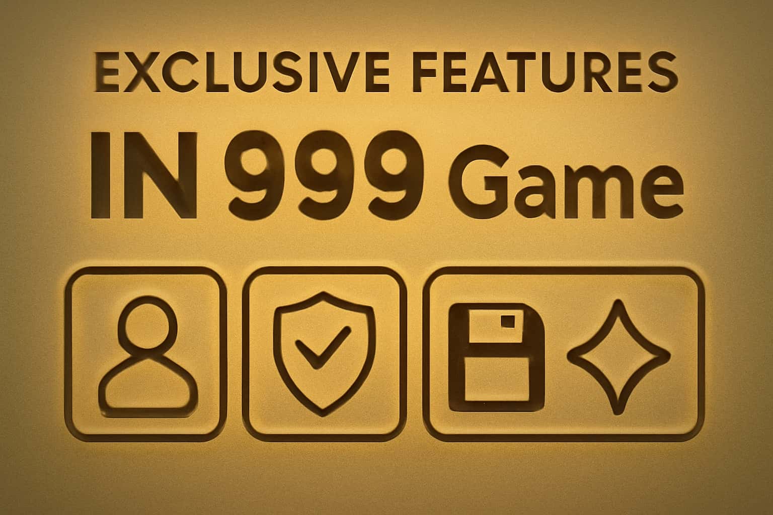Informational graphic highlighting the exclusive features of IN 999 Game.