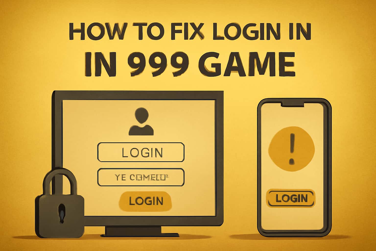 Illustration of troubleshooting steps for logging into IN 999 Game.