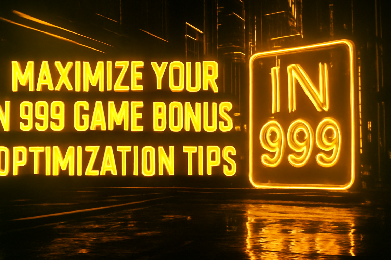 Informational scene showcasing the features of IN 999 Game on Android.