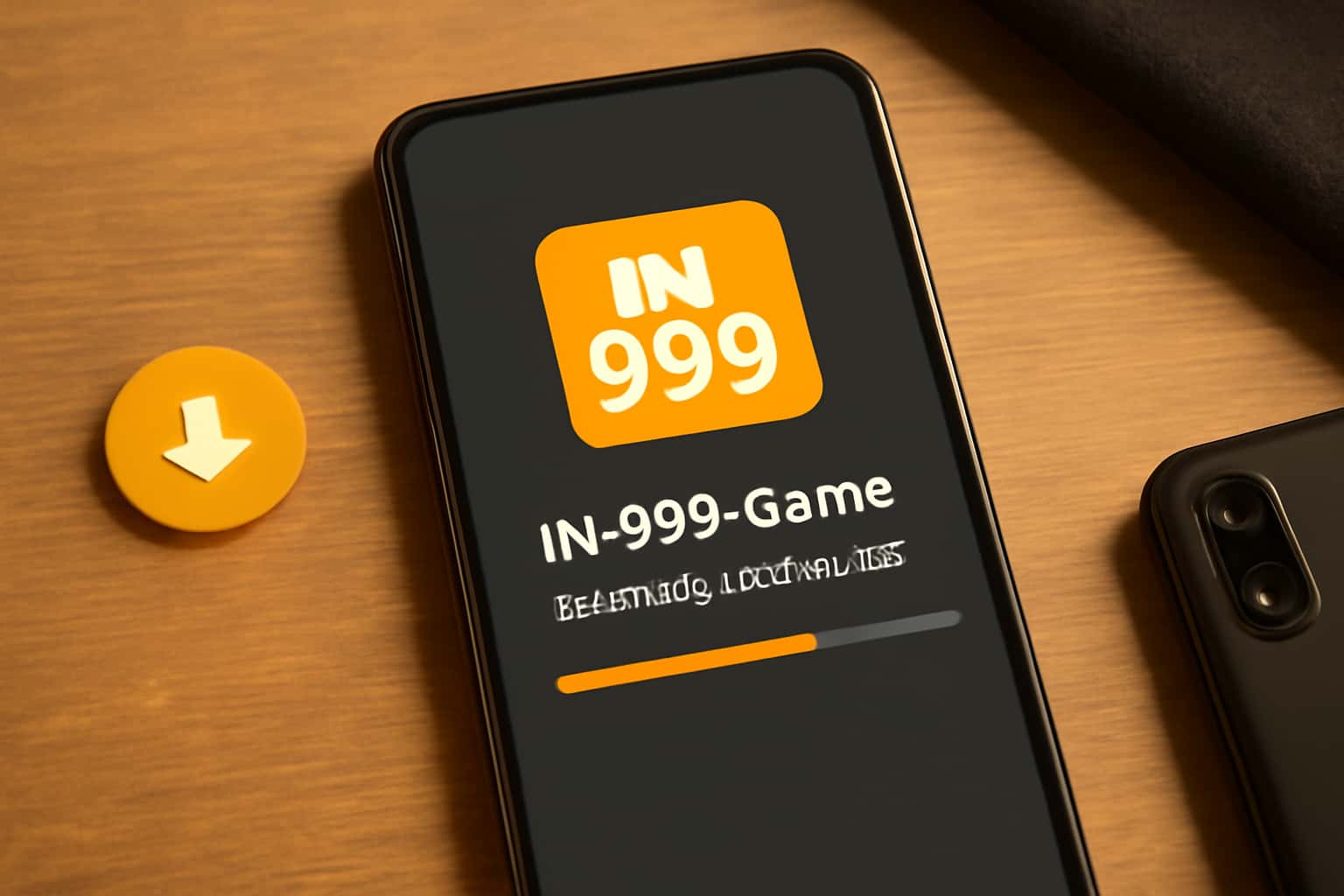 Informational scene depicting installation process of IN 999 Game on Android.