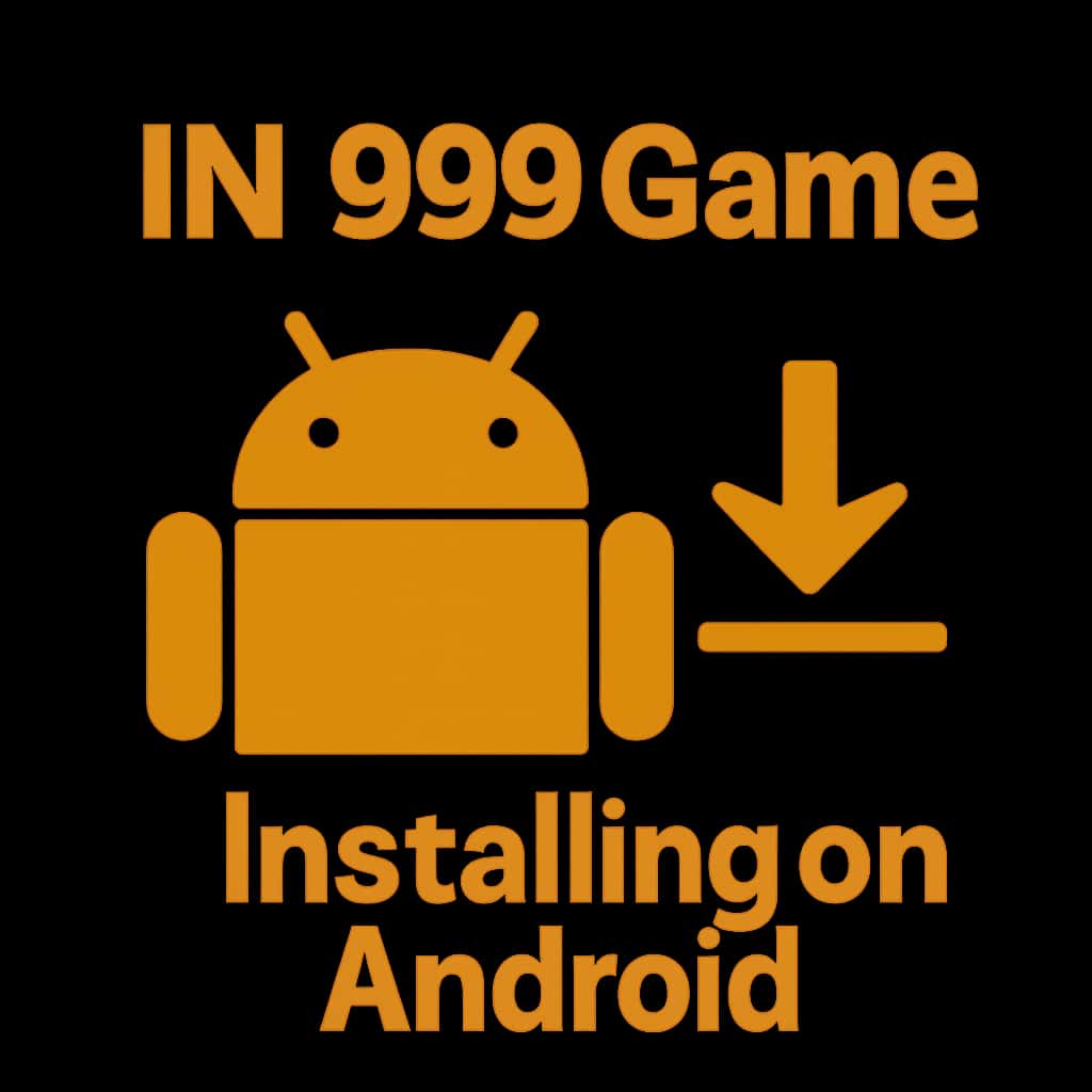 Badge depicting the installation guide for IN 999 Game on Android.