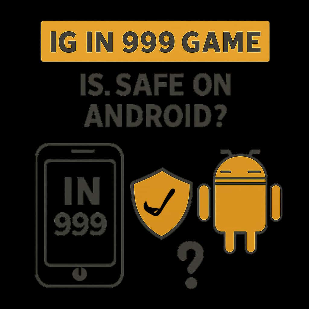 Illustration showing the safety and installation process for IN 999 Game on Android