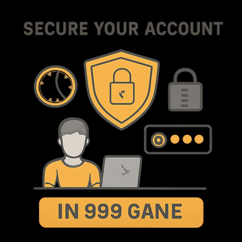 Illustration explaining security steps for IN 999 Game account.