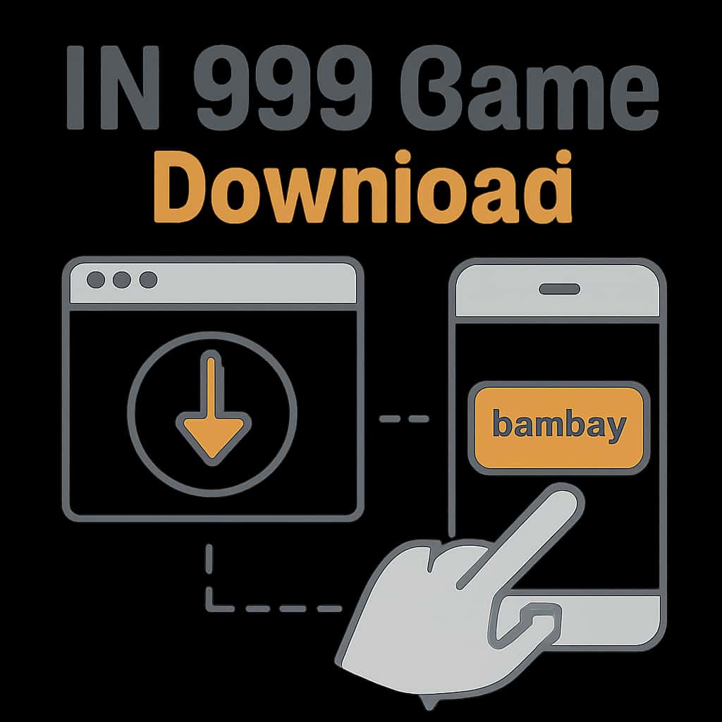 Illustration of key steps for downloading IN 999 Game.