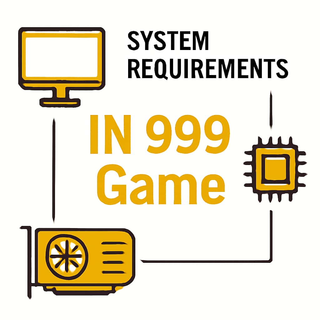 An educational diagram explaining the system requirements for IN 999 Game.